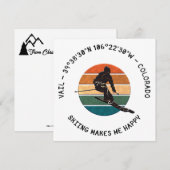 Ski Vail, Colorado - Man Skier,ブラック文字 シーズンカード (正面/裏面)