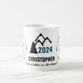 Ski Vail, Colorado - Man Skier, Name, Black文字 コーヒーマグカップ (中央)