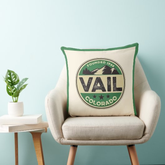 Ski Vail Throw Pillow クッション (椅子)