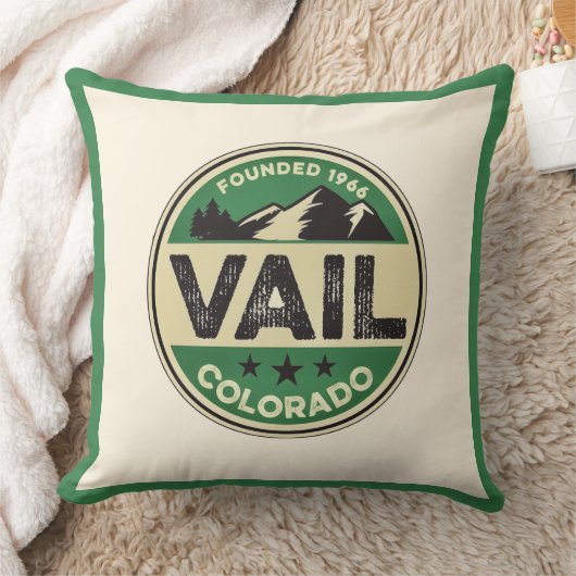 Ski Vail Throw Pillow クッション (ブランケット)