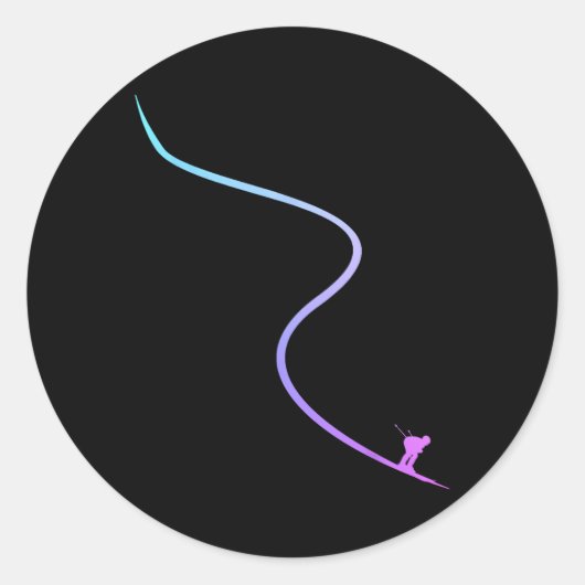 Ski Winter Sports Skiing Skier  ラウンドシール (正面)