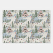 Ski Wrapping Paper Flat Sheet Set of 3 ラッピングペーパーシート (正面3)