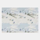 Ski Wrapping Paper Flat Sheet Set of 3 ラッピングペーパーシート (正面2)