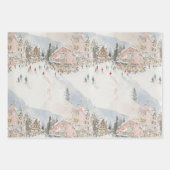 Ski Wrapping Paper Flat Sheet Set of 3 ラッピングペーパーシート (正面)