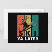 Ski Ya Later Retro Skier Winter Sports Skiing Gift ポストカード (正面/裏面)