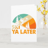 Ski You Later Winter Holiday Skiing Ski Driver Fun カード (黄色い花)
