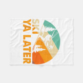 Ski You Later Winter Holiday Skiing Ski Driver Fun フリースブランケット (正面(横))