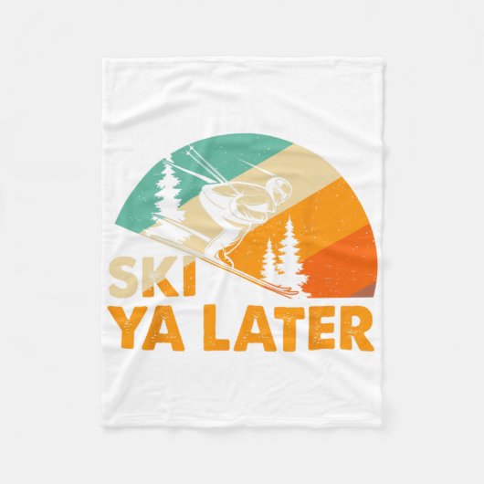 Ski You Later Winter Holiday Skiing Ski Driver Fun フリースブランケット (正面)