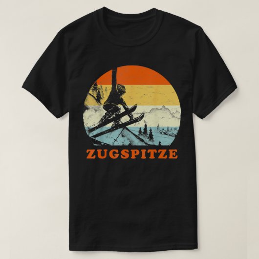 Ski Zugspitze, Germanyヴィンテージスノースキー休暇 Tシャツ (デザイン正面)
