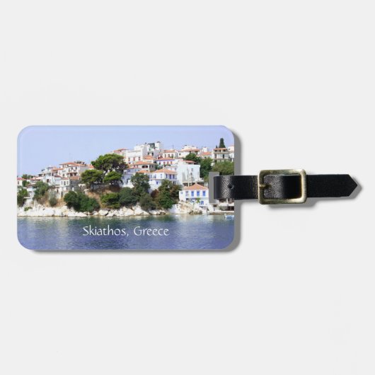 Skiathosの島、ギリシャの荷物のラベル ラゲッジタグ (正面横)