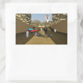 Skibidiトイレステッカー：) 長方形シール (バッグ)