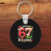 Skibidi 67 Rizzmas Christmas Meme Funny Elf Santa  キーホルダー (正面)