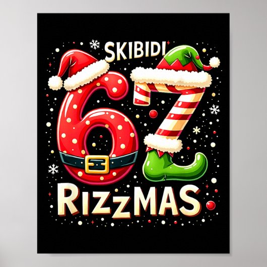 Skibidi 67 Rizzmas Christmas Meme Funny Elf Santa  ポスター (正面)