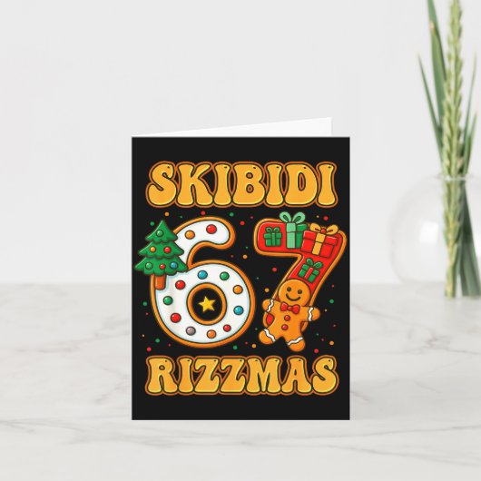 Skibidi 67 Rizzmas Funny Six Seven Meme Christmas  カード (正面)