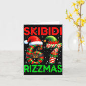 Skibidi 67 Rizzmas Funny Six Seven Meme Christmas  カード (黄色い花)