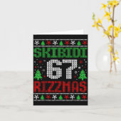 Skibidi 67 Rizzmas Funny Six Seven Meme Christmas  カード (黄色い花)