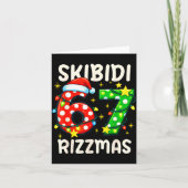 Skibidi 67 Rizzmas Funny Six Seven Meme Christmas カード (正面)