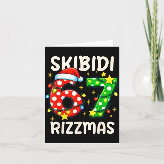 Skibidi 67 Rizzmas Funny Six Seven Meme Christmas  カード (正面)