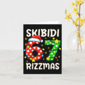 Skibidi 67 Rizzmas Funny Six Seven Meme Christmas  カード (黄色い花)