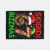 Skibidi 67 Rizzmas Funny Six Seven Meme Christmas  フリースブランケット (正面(横))