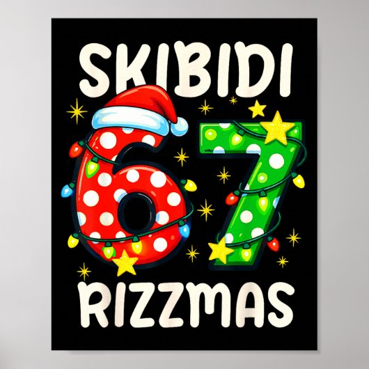 Skibidi 67 Rizzmas Funny Six Seven Meme Christmas  ポスター (正面)