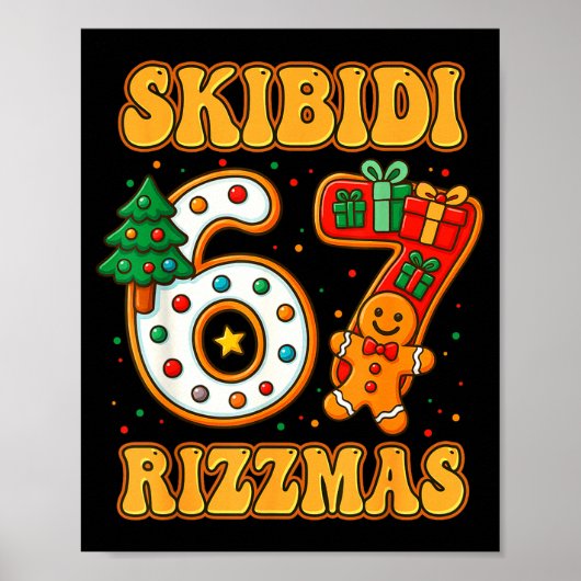 Skibidi 67 Rizzmas Funny Six Seven Meme Christmas  ポスター (正面)