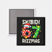 Skibidi 67 Rizzmas Funny Six Seven Meme Christmas  マグネット (正面/裏面)