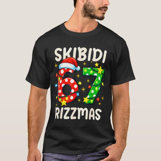 Skibidi 67 Rizzmas Funny Six Seven Meme Christmas  Tシャツ (正面)