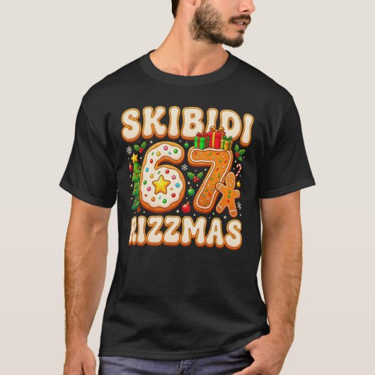 SKIBIDI 67 RIZZMAS Six Seven Meme 6 7 クリスマス Tシャツ (正面)