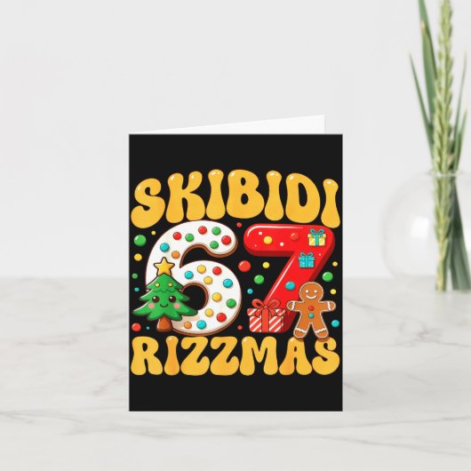 Skibidi 67 Rizzmas Six Seven Meme Christmas Boys G カード (正面)