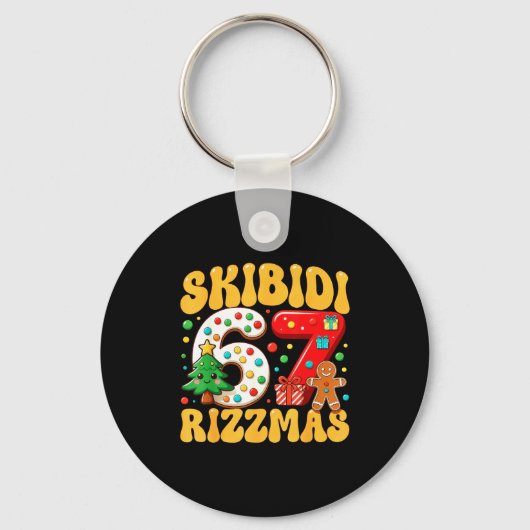 Skibidi 67 Rizzmas Six Seven Meme Christmas Boys G キーホルダー (正面)