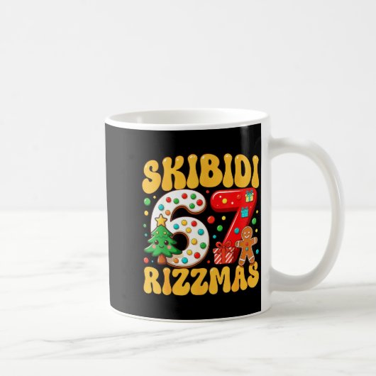 Skibidi 67 Rizzmas Six Seven Meme Christmas Boys G コーヒーマグカップ (右)