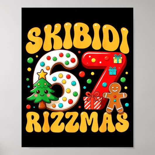 Skibidi 67 Rizzmas Six Seven Meme Christmas Boys G ポスター (正面)