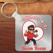 Skibidi Bidi Boom Boom Valentine Meme - Cartoon キーホルダー (正面)