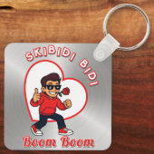 Skibidi Bidi Boom Boom Valentine Meme - Cartoon キーホルダー (裏面)