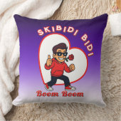 Skibidi Bidi Boom Boom Valentine Meme - Cartoon クッション (ブランケット)