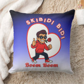 Skibidi Bidi Boom Boom Valentine Meme - Cartoon クッション (ブランケット)