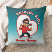 Skibidi Bidi Boom Boom Valentine Meme - Cartoon クッション (ブランケット)