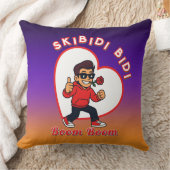 Skibidi Bidi Boom Boom Valentine Meme - Cartoon クッション (ブランケット)