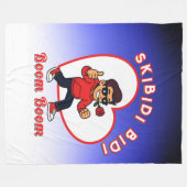 Skibidi Bidi Boom Boom Valentine Meme - Cartoon フリースブランケット (正面(横))