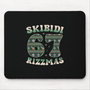 Skibidi Rizzmas 67 Six Seven ミーム クリスマス ウケるTシャツ マウスパッド