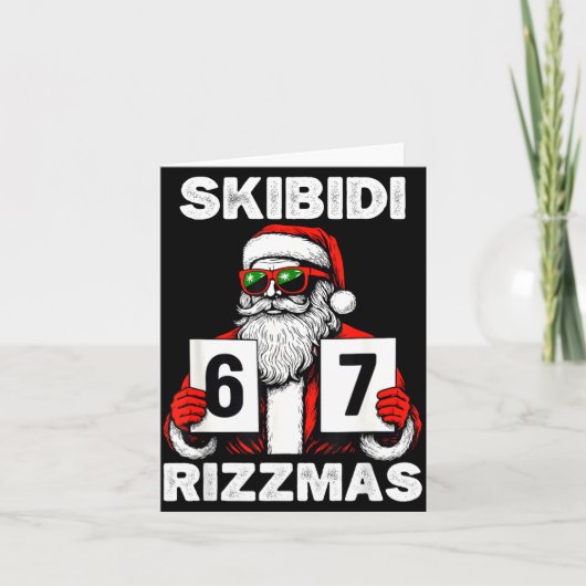 Skibidi Rizzmas Christmas 6 7 Funny Santa  カード (正面)