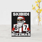 Skibidi Rizzmas Christmas 6 7 Funny Santa  カード (黄色い花)