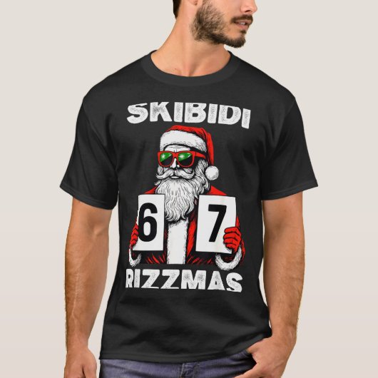 Skibidi Rizzmas Christmas 6 7 Funny Santa  Tシャツ (正面)