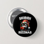 Skibidi Rizzmas Funny Gen Alpha Slang Christmas Pe 缶バッジ (正面&裏面)