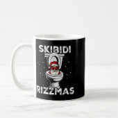 Skibidi Rizzmas Funny Toilet Santa White Elephant コーヒーマグカップ (左)
