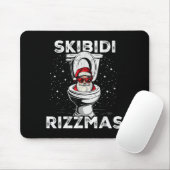 Skibidi Rizzmas Funny Toilet Santa White Elephant  マウスパッド (マウス)