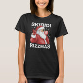 Skibidi Rizzmas Santa Claus Funny Christmas Black Tシャツ (正面)