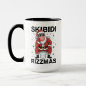 Skibidi Rizzmas Santa Claus Toilet Funny Christmas マグカップ (左)