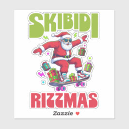 Skibidi Rizzmas Santa on his Skate シール